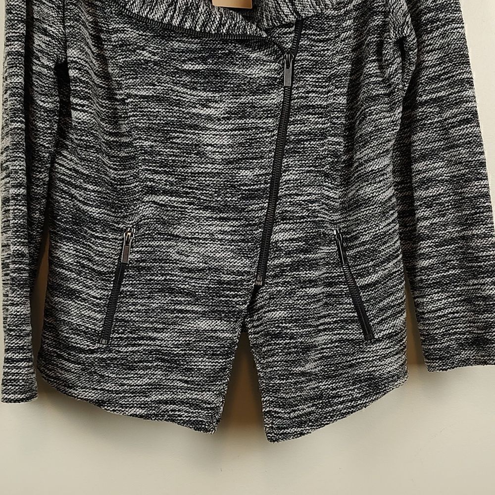 Halogen Knit Asymmetrical Zip Front Moto Jacket - Picture 7 of 13